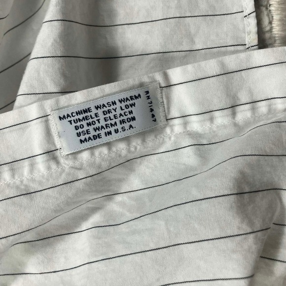 Saks Fifth Avenue Mens White Striped Cotton Broadcloth Dress Shirt 16-33 Vintage - Picture 4 of 13